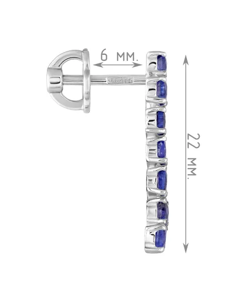 Женские Серьги_Серебро .925_САПФИР__4-Лазурит-Онлайн