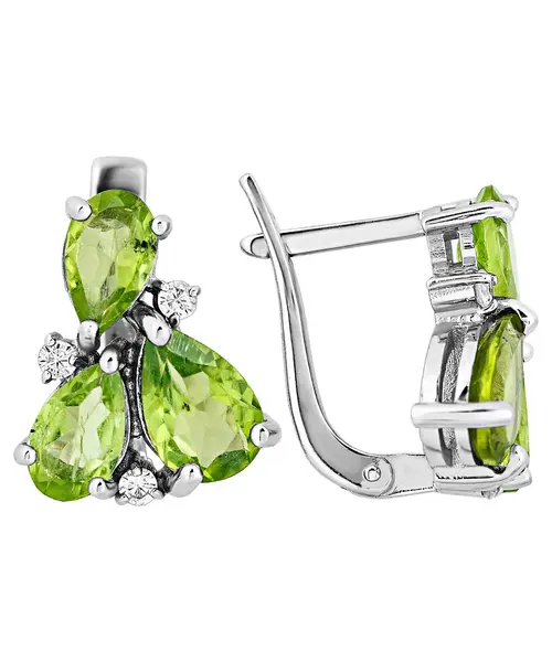 Женские Серьги_Серебро .925_ХРИЗОЛИТ_Нанокристалл_1-Лазурит-Онлайн