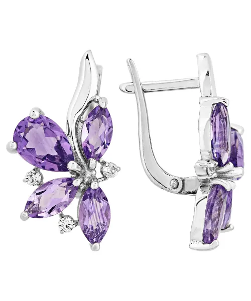 Женские Серьги_Серебро .925_АМЕТИСТ_Нанокристалл_1-Лазурит-Онлайн