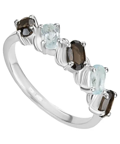 Женские Кольца_Серебро .925_РАУХТОПАЗ__1-Лазурит-Онлайн