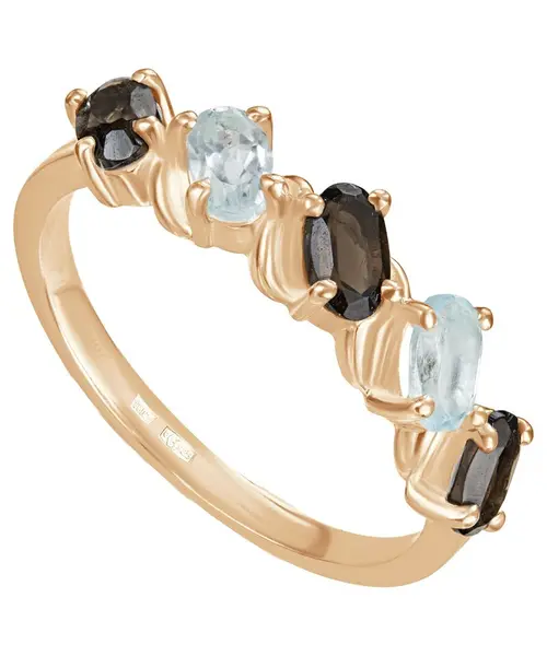 Женские Кольца_Серебро .925_РАУХТОПАЗ__1-Лазурит-Онлайн