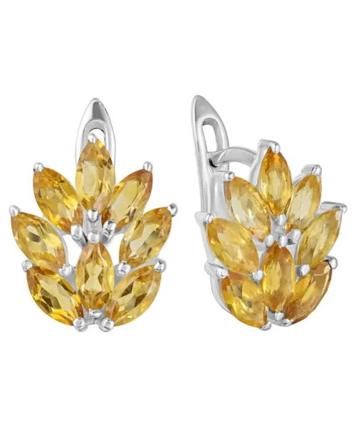 Женские Серьги_Серебро .925_ЦИТРИН__1-Лазурит-Онлайн