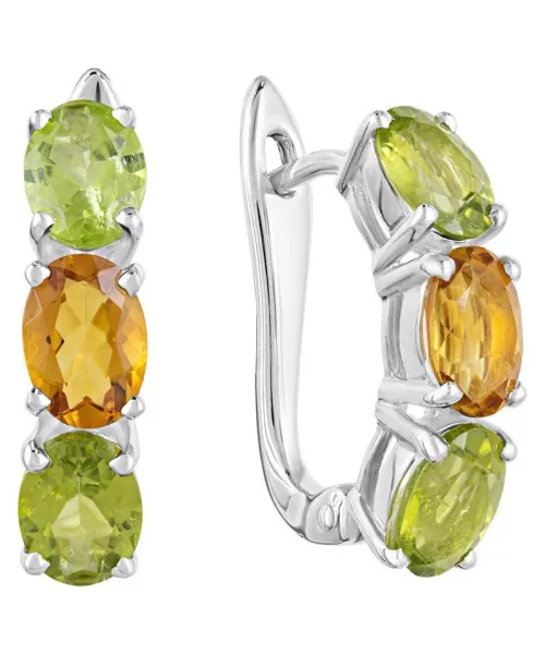 Женские Серьги_Серебро .925_ХРИЗОЛИТ__1-Лазурит-Онлайн