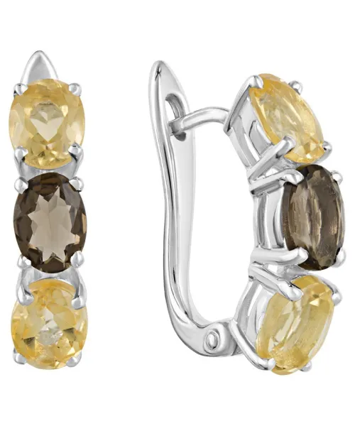 Женские Серьги_Серебро .925_ЦИТРИН__1-Лазурит-Онлайн