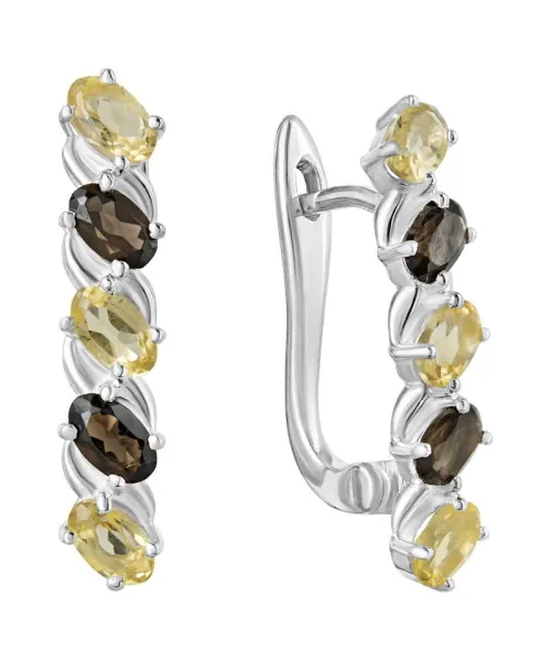 Женские Серьги_Серебро .925_ЦИТРИН__1-Лазурит-Онлайн