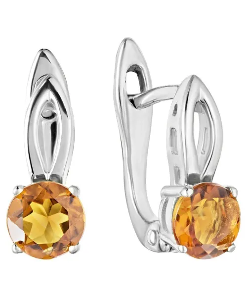 Женские Серьги_Серебро .925_ЦИТРИН__1-Лазурит-Онлайн