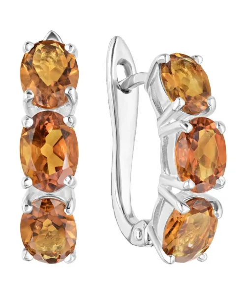 Женские Серьги_Серебро .925_ЦИТРИН__1-Лазурит-Онлайн