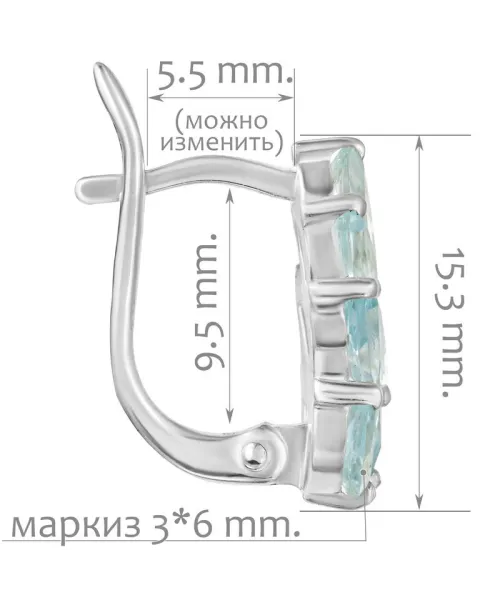 Женские Серьги_Серебро .925_ТОПАЗ SKY__1-Лазурит-Онлайн