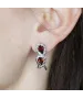 Женские Серьги_Серебро .925_ГРАНАТ__3-Лазурит-Онлайн